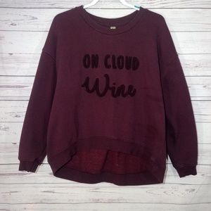 Green Tea On Cloud Wine Crew Neck Sweater sz L